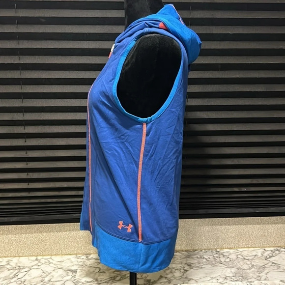 Under Armour Girls Youth Blue & Orange Hooded Zip Front Reversible Vest YXL - Picture 9 of 12
